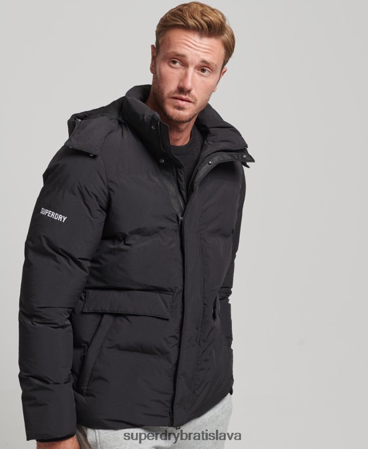 Superdry muži krátka hranatá bunda 6B4ZTR4535 oblečenie čierna