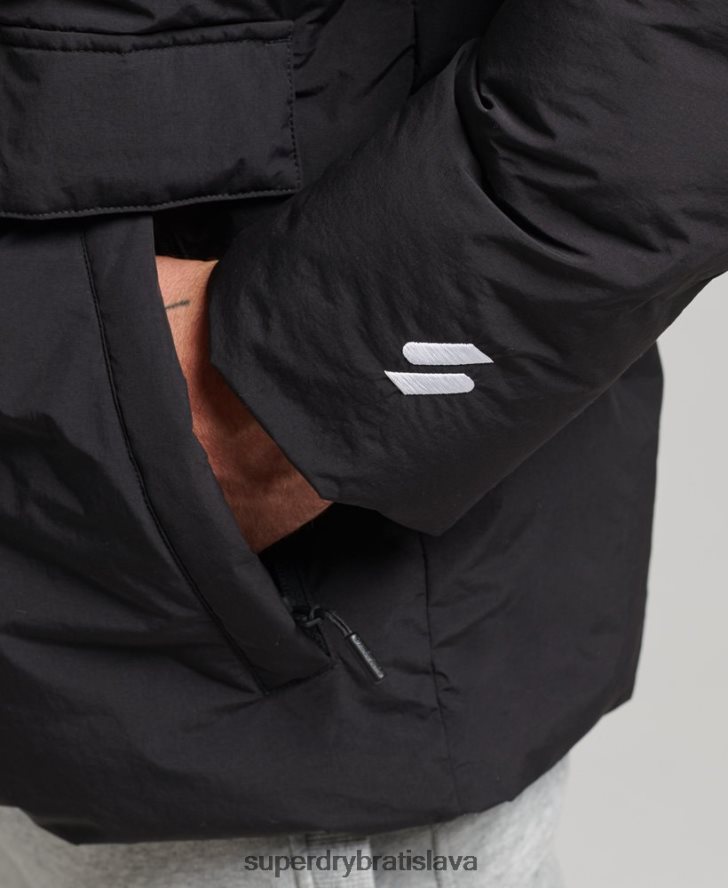 Superdry muži krátka hranatá bunda 6B4ZTR4535 oblečenie čierna