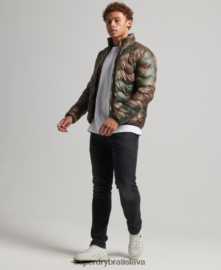 Superdry muži krátka prešívaná ľahká bunda 6B4ZTR4574 oblečenie zelená