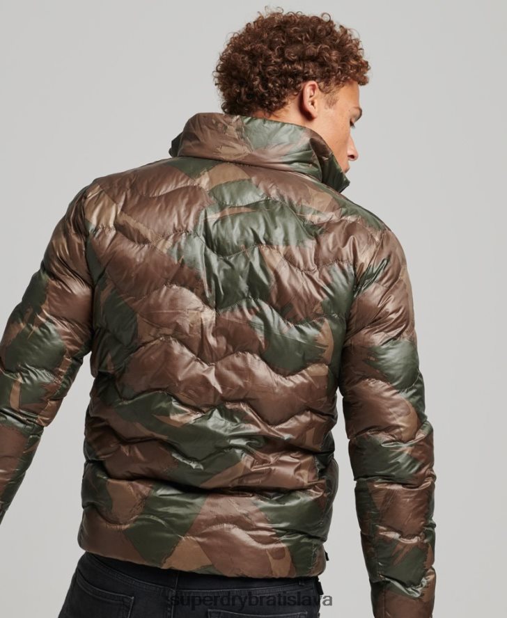 Superdry muži krátka prešívaná ľahká bunda 6B4ZTR4574 oblečenie zelená