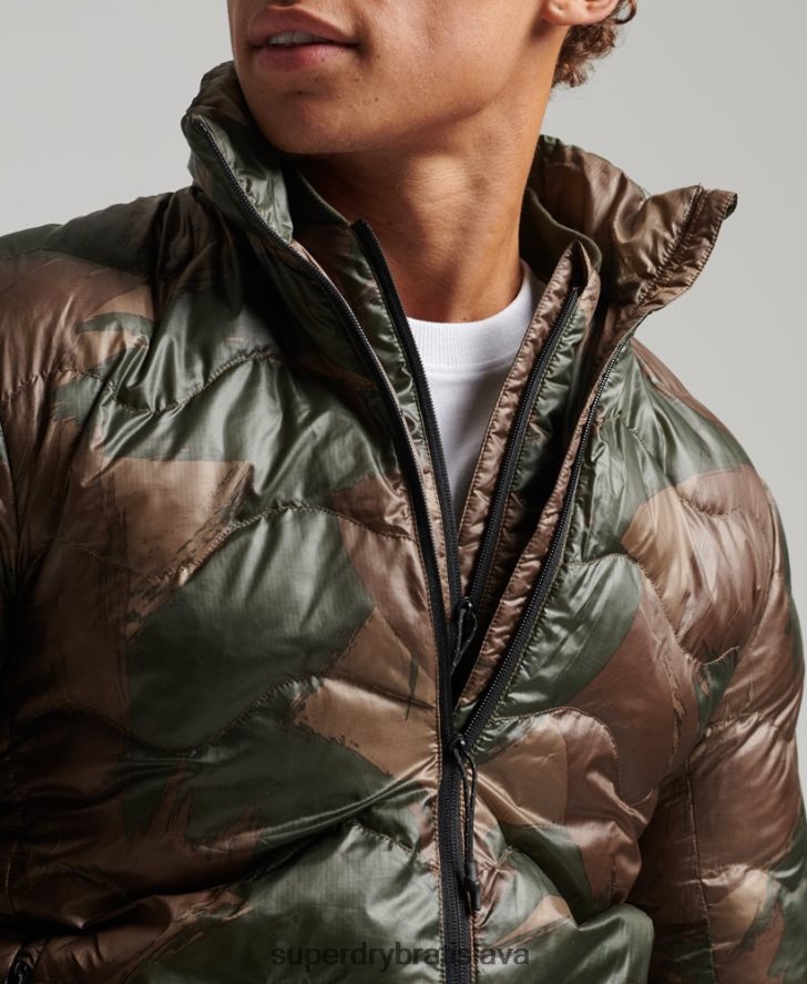 Superdry muži krátka prešívaná ľahká bunda 6B4ZTR4574 oblečenie zelená