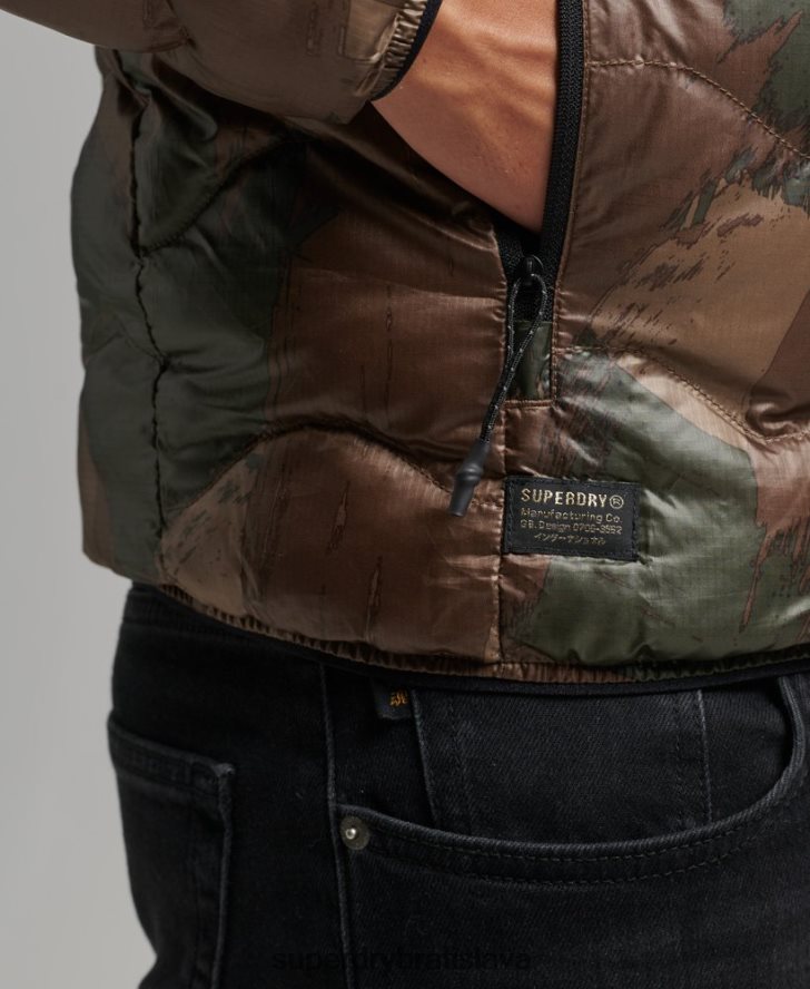 Superdry muži krátka prešívaná ľahká bunda 6B4ZTR4574 oblečenie zelená