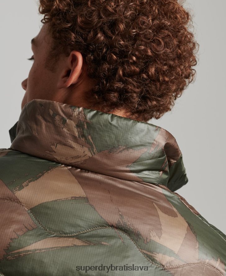 Superdry muži krátka prešívaná ľahká bunda 6B4ZTR4574 oblečenie zelená