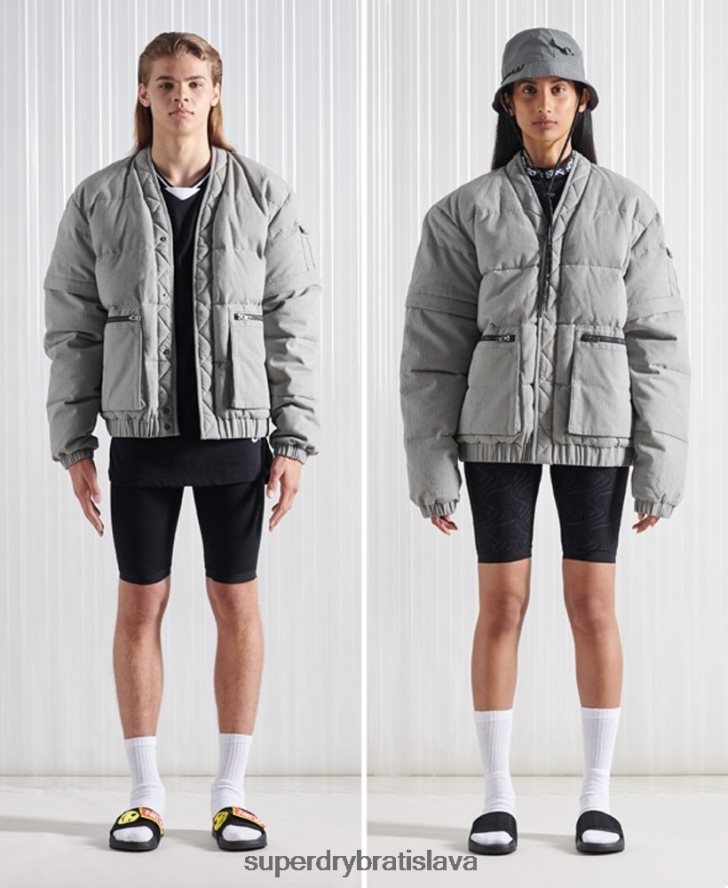 Superdry muži limitovaná edícia páperovej bundy sdx 2v1 6B4ZTR1179 oblečenie tmavošedý