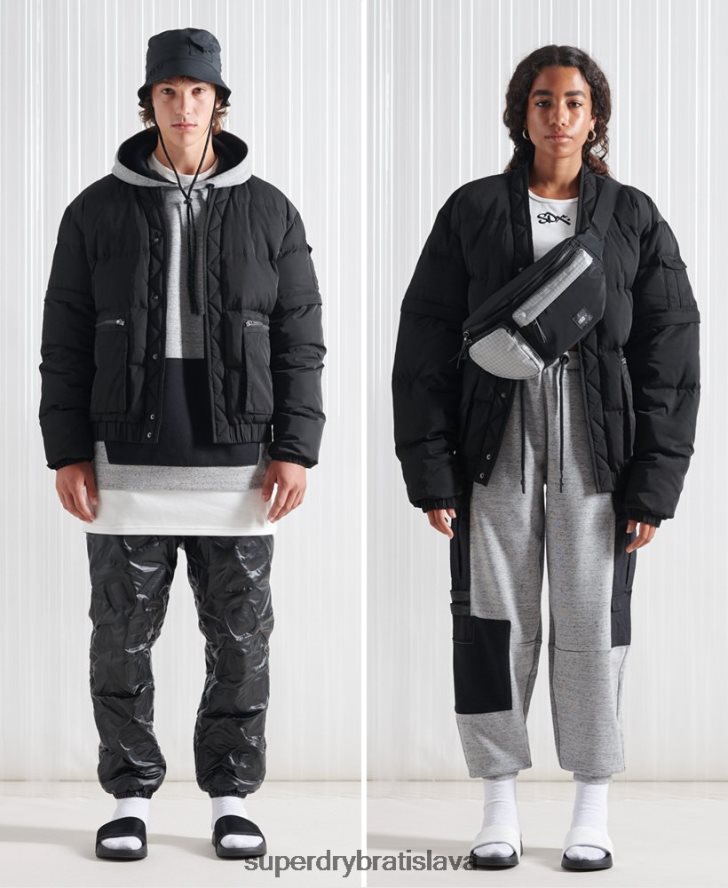 Superdry muži limitovaná edícia páperovej bundy sdx 2v1 6B4ZTR4670 oblečenie čierna