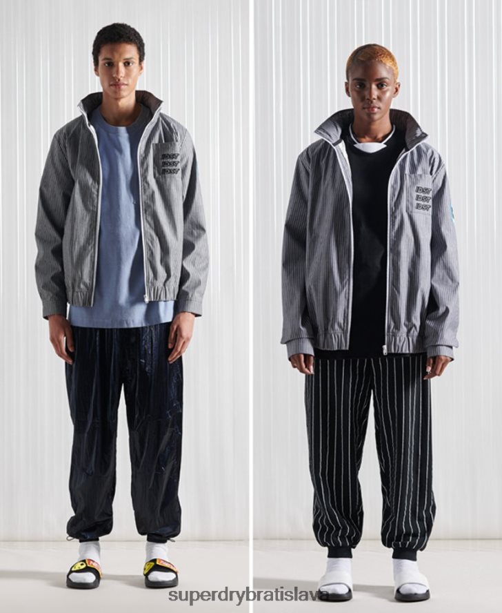 Superdry muži limitovaná edícia sdx chambray pruhovaná bunda 6B4ZTR4767 oblečenie Modrá
