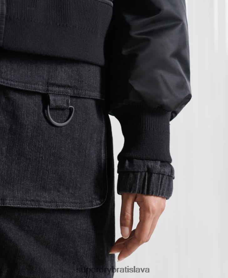 Superdry muži limitovaná edícia sdx double bomber bunda 6B4ZTR5555 oblečenie čierna