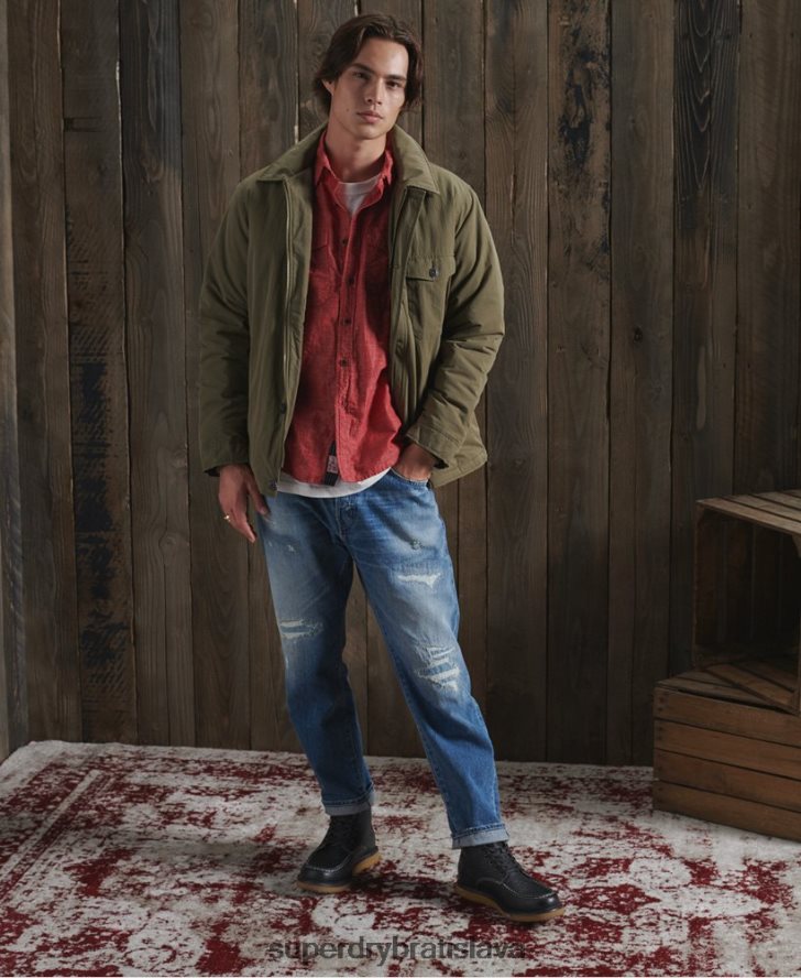 Superdry muži limitovaná edícia suchej bundy 6B4ZTR4771 oblečenie kaki