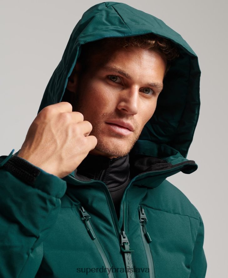 Superdry muži lyžiarska radarová profi bunda 6B4ZTR971 oblečenie tyrkysová