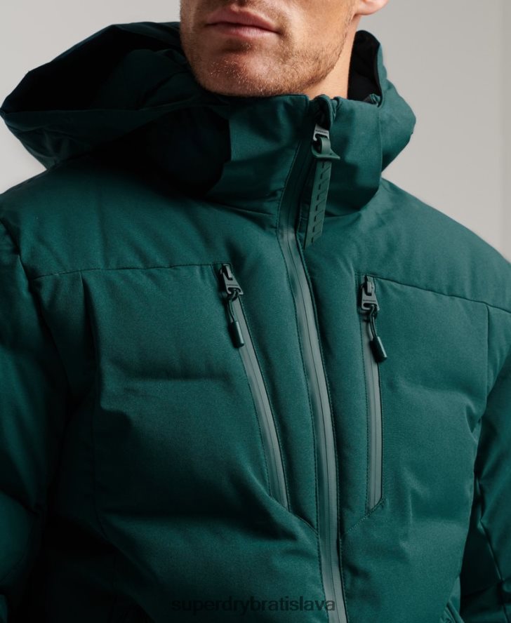 Superdry muži lyžiarska radarová profi bunda 6B4ZTR971 oblečenie tyrkysová