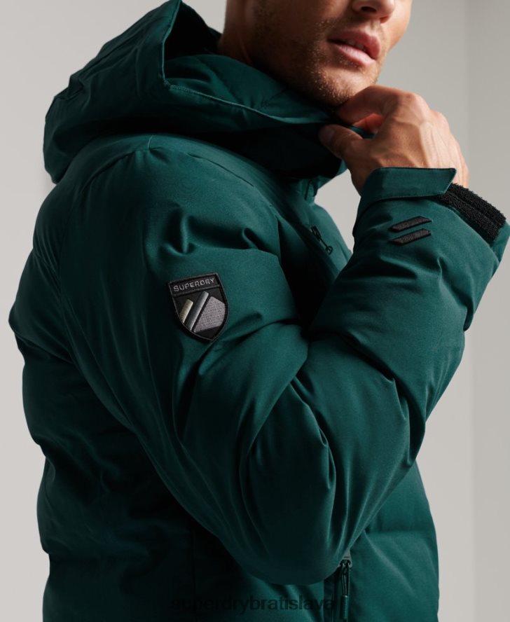 Superdry muži lyžiarska radarová profi bunda 6B4ZTR971 oblečenie tyrkysová