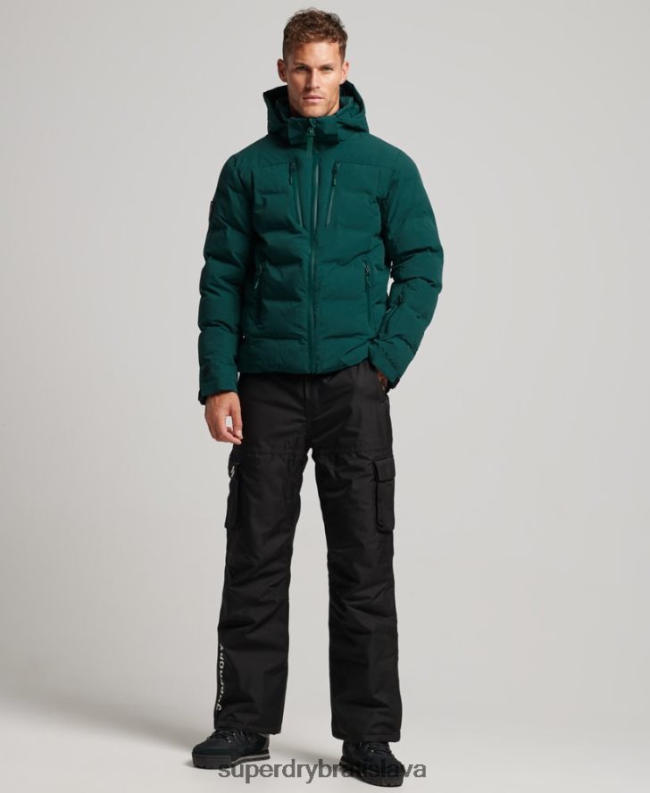 Superdry muži lyžiarska radarová profi bunda 6B4ZTR971 oblečenie tyrkysová