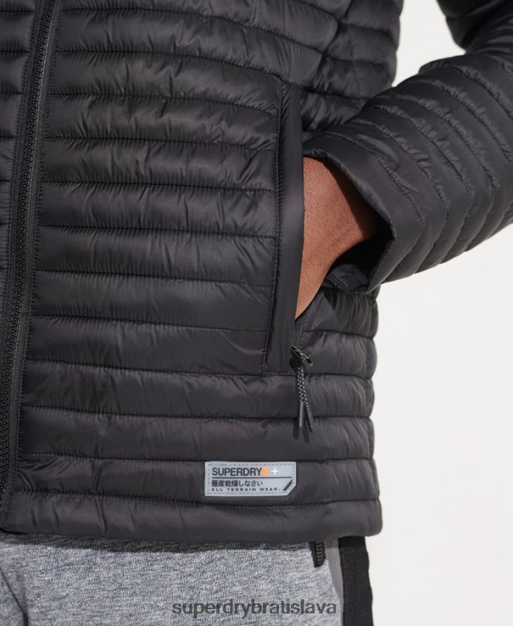 Superdry muži mikro deka packaway bunda fuji 6B4ZTR1184 oblečenie čierna