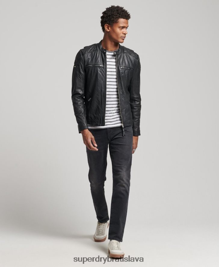 Superdry muži moto pretekárska bunda 6B4ZTR4436 oblečenie čierna