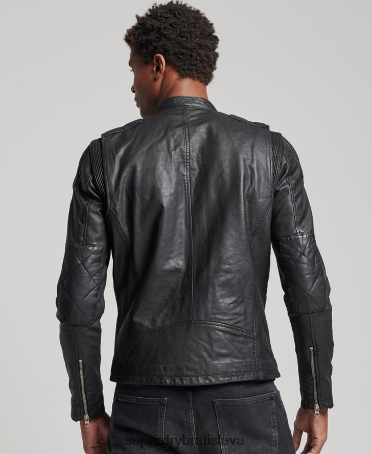 Superdry muži moto pretekárska bunda 6B4ZTR4436 oblečenie čierna