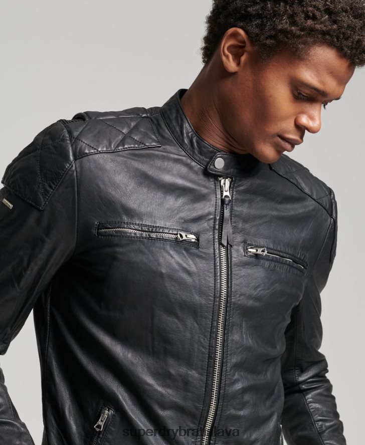 Superdry muži moto pretekárska bunda 6B4ZTR4436 oblečenie čierna