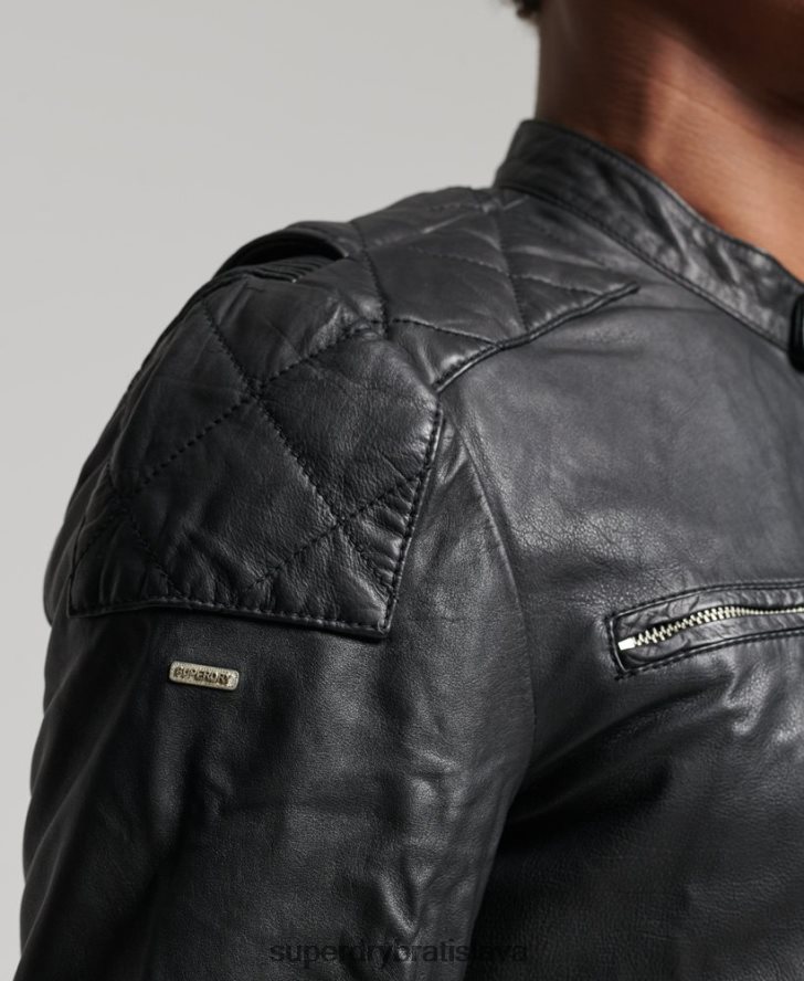 Superdry muži moto pretekárska bunda 6B4ZTR4436 oblečenie čierna