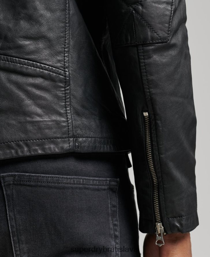 Superdry muži moto pretekárska bunda 6B4ZTR4436 oblečenie čierna