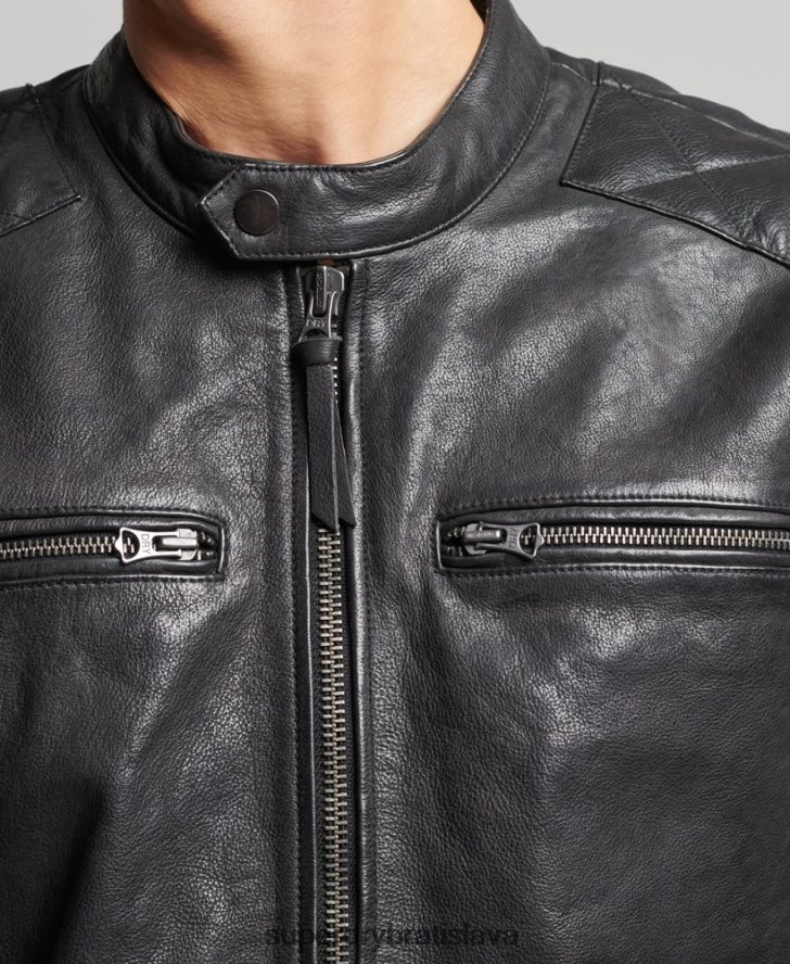 Superdry muži moto pretekárska bunda 6B4ZTR4776 oblečenie čierna