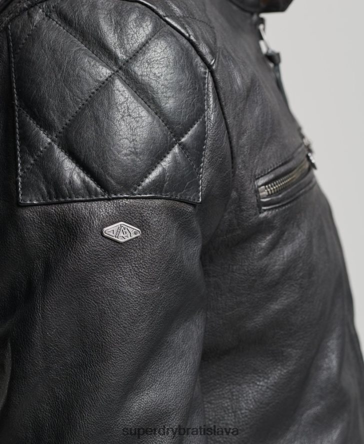 Superdry muži moto pretekárska bunda 6B4ZTR4776 oblečenie čierna