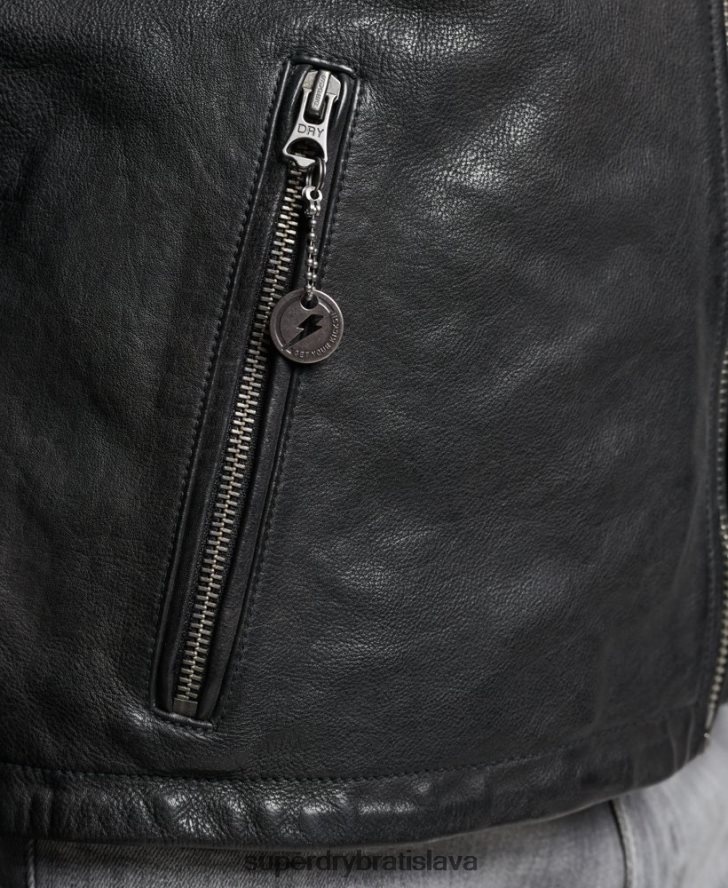 Superdry muži moto pretekárska bunda 6B4ZTR4776 oblečenie čierna