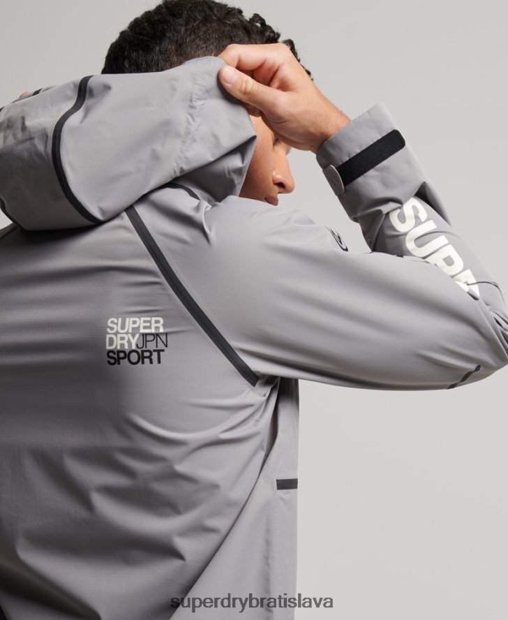 Superdry muži nepremokavá bunda 6B4ZTR1011 oblečenie sivá