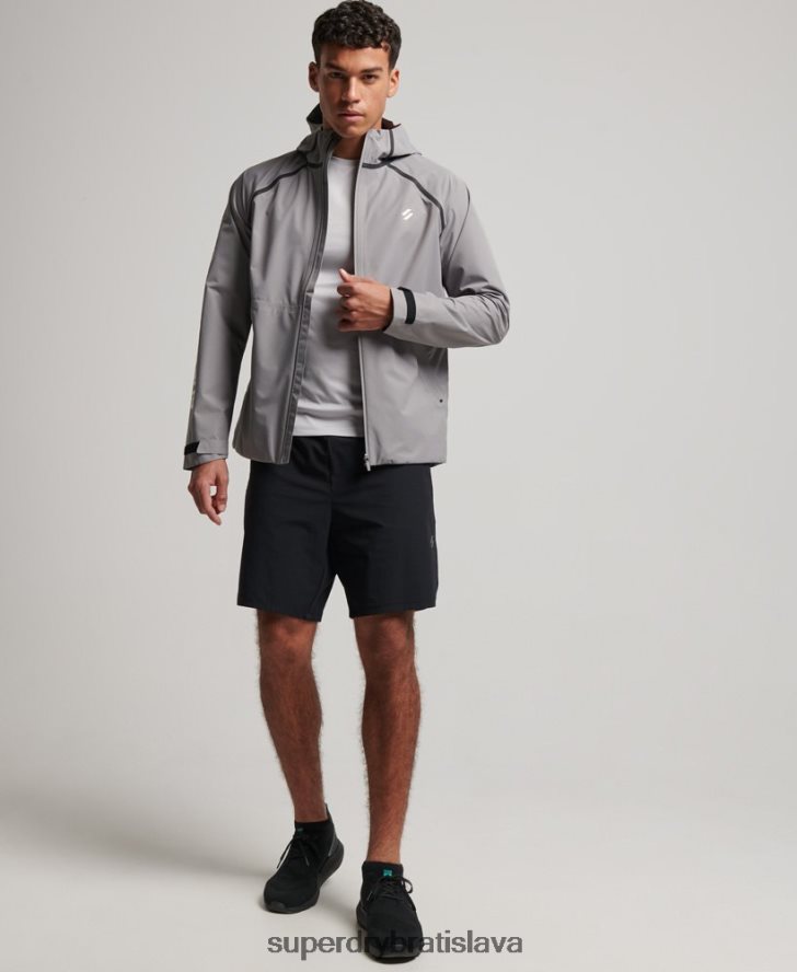 Superdry muži nepremokavá bunda 6B4ZTR1011 oblečenie sivá