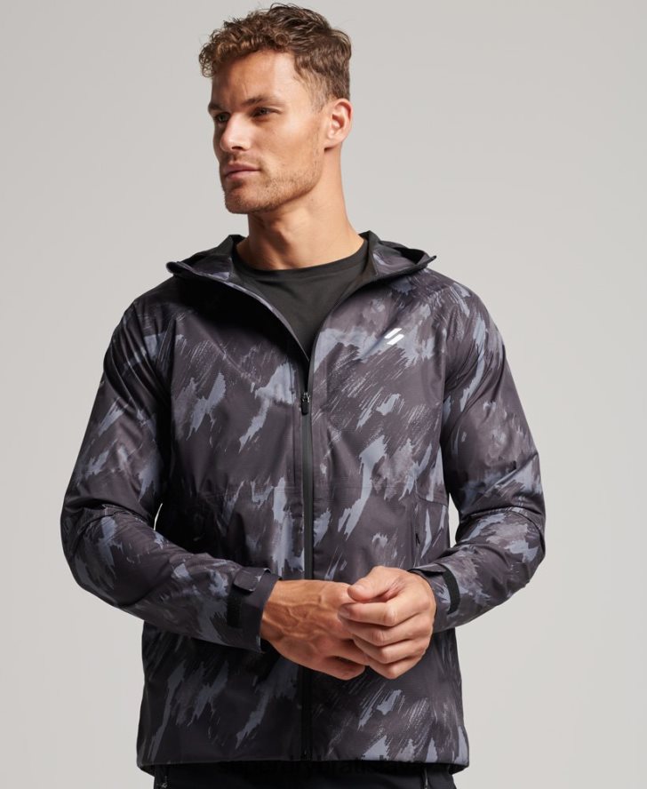 Superdry muži nepremokavá bunda 6B4ZTR1026 oblečenie tmavošedý