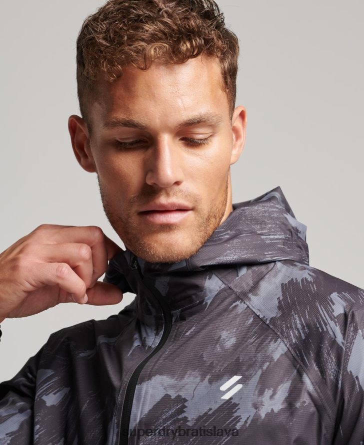 Superdry muži nepremokavá bunda 6B4ZTR1026 oblečenie tmavošedý