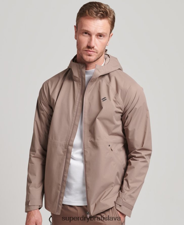 Superdry muži nepremokavá bunda 6B4ZTR4723 oblečenie hnedá