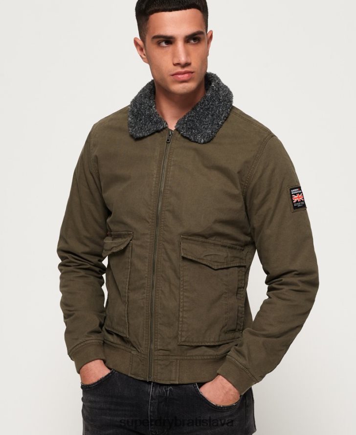 Superdry muži nováčiková zimná letecká bomber bunda 6B4ZTR4706 oblečenie zelená