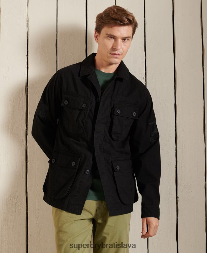 Superdry muži Čínska novoročná tropická bojová bunda 6B4ZTR4484 oblečenie čierna