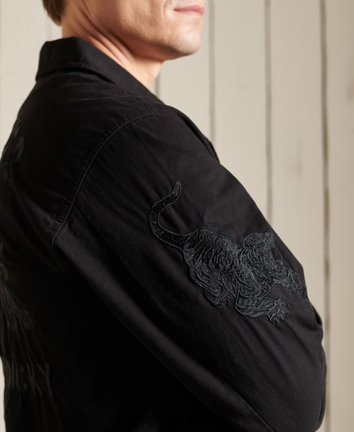 Superdry muži Čínska novoročná tropická bojová bunda 6B4ZTR4484 oblečenie čierna