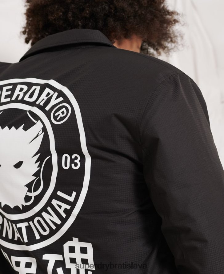 Superdry muži opozičná trénerská bunda 6B4ZTR1189 oblečenie čierna