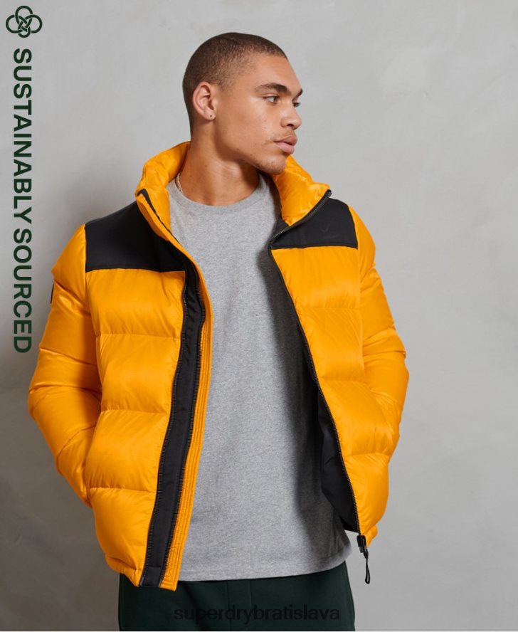 Superdry muži páperová bunda športového štýlu 6B4ZTR4507 oblečenie žltá