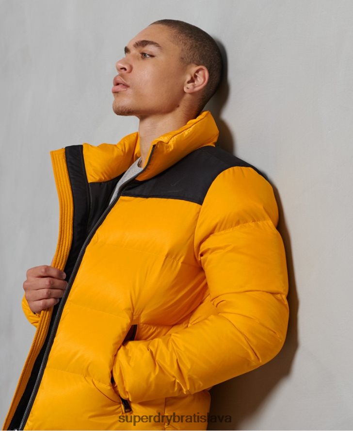 Superdry muži páperová bunda športového štýlu 6B4ZTR4507 oblečenie žltá