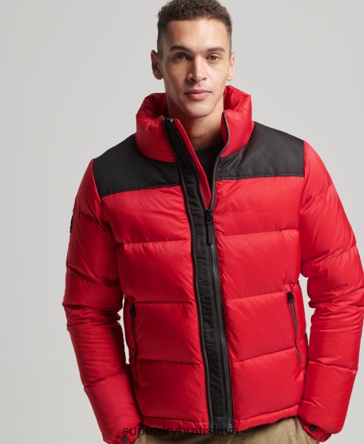 Superdry muži páperová bunda športového štýlu 6B4ZTR4555 oblečenie červená