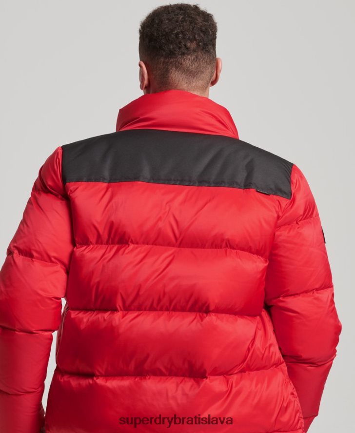 Superdry muži páperová bunda športového štýlu 6B4ZTR4555 oblečenie červená