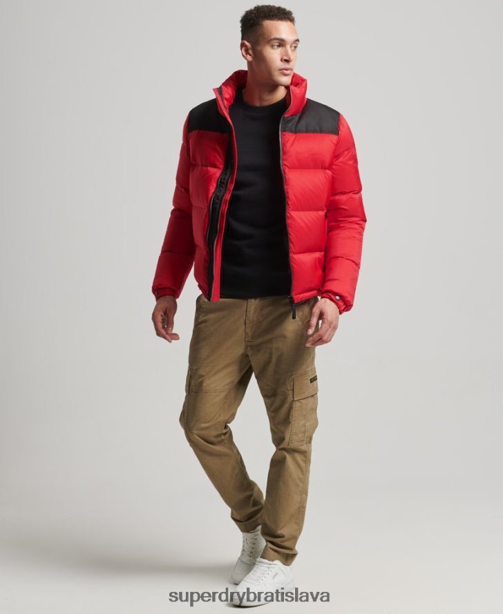 Superdry muži páperová bunda športového štýlu 6B4ZTR4555 oblečenie červená