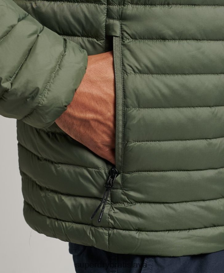 Superdry muži páperová bunda s technickým jadrom 6B4ZTR4504 oblečenie kaki