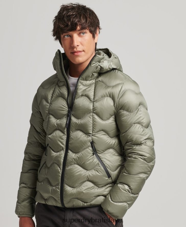 Superdry muži páperová prešívaná bunda xpd 6B4ZTR4468 oblečenie kaki