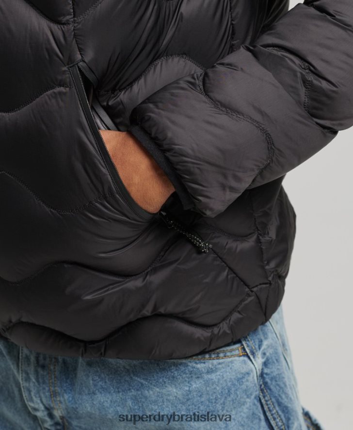 Superdry muži páperová prešívaná bunda xpd 6B4ZTR4778 oblečenie čierna