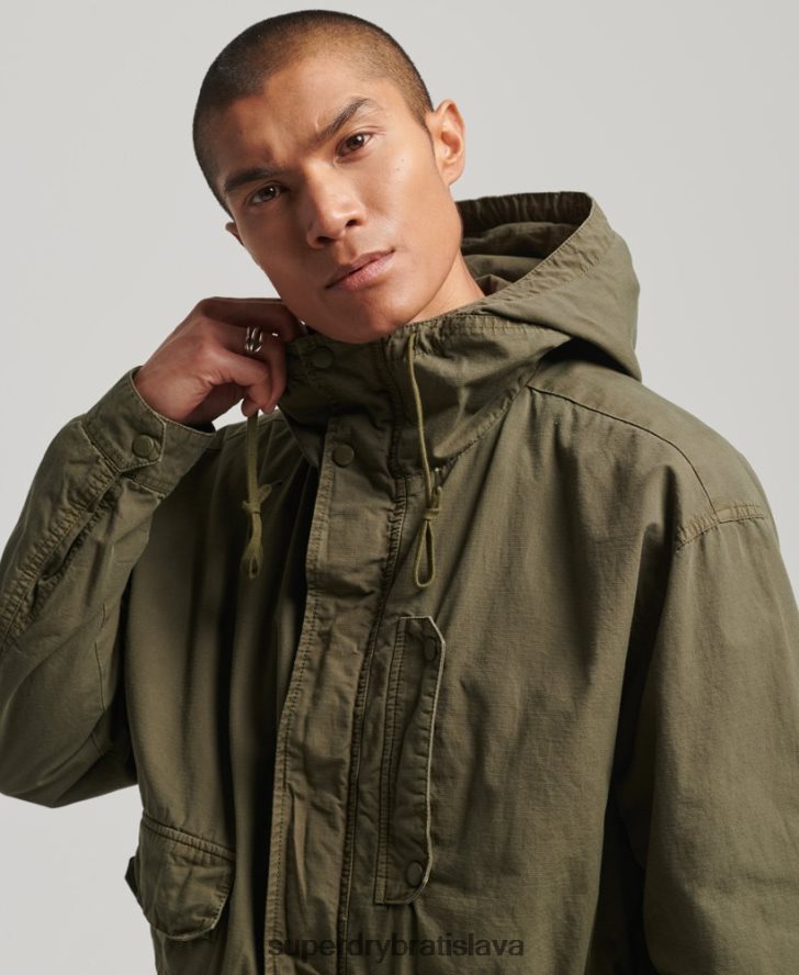 Superdry muži palubná bunda s kapucňou 6B4ZTR938 oblečenie kaki