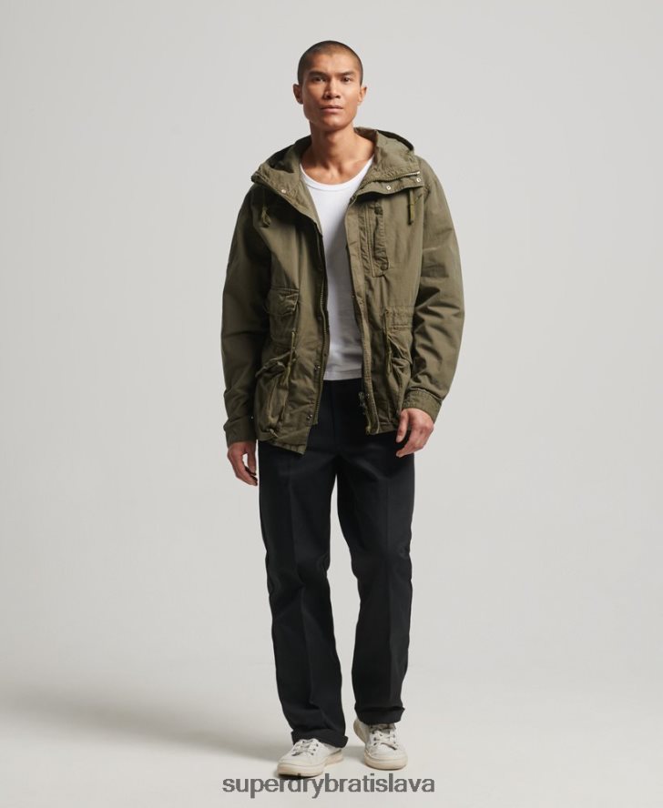 Superdry muži palubná bunda s kapucňou 6B4ZTR938 oblečenie kaki
