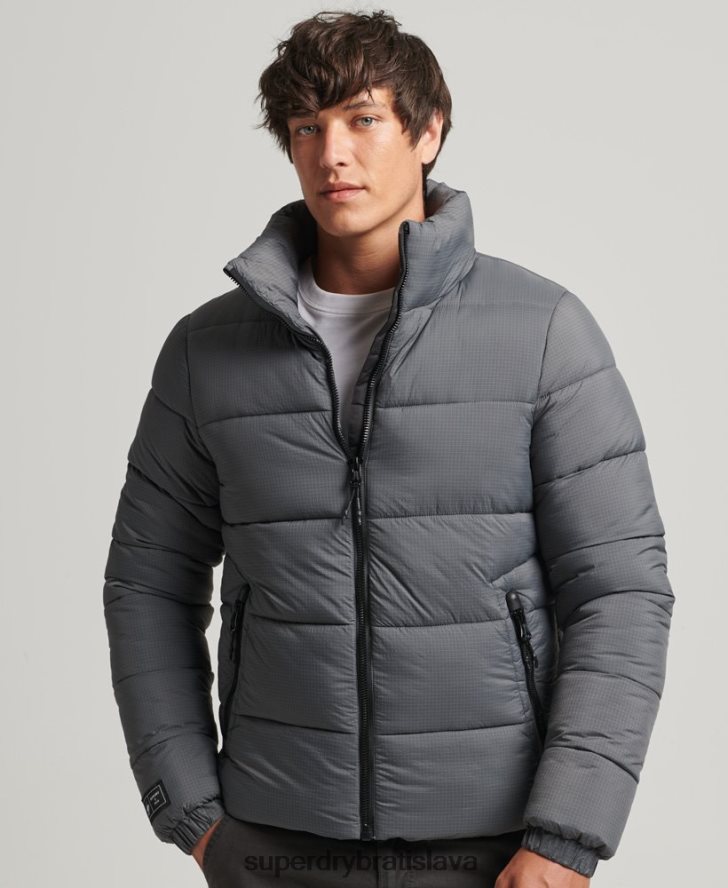 Superdry muži športová bunda bez kapucne 6B4ZTR1022 oblečenie sivá