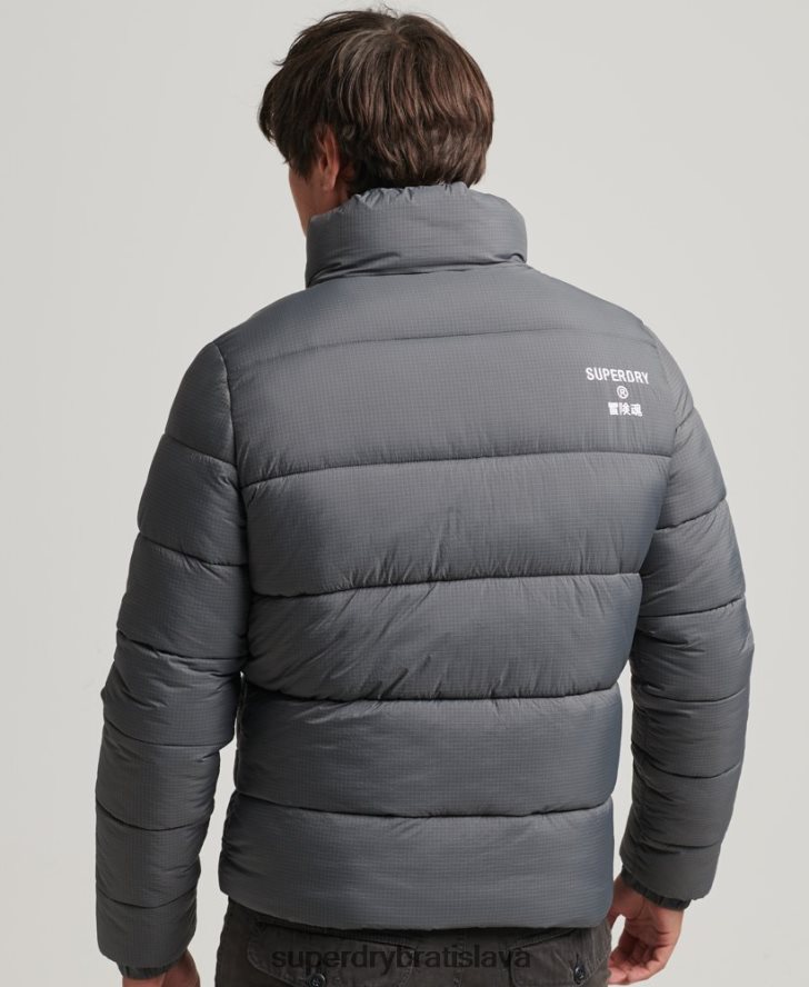 Superdry muži športová bunda bez kapucne 6B4ZTR1022 oblečenie sivá