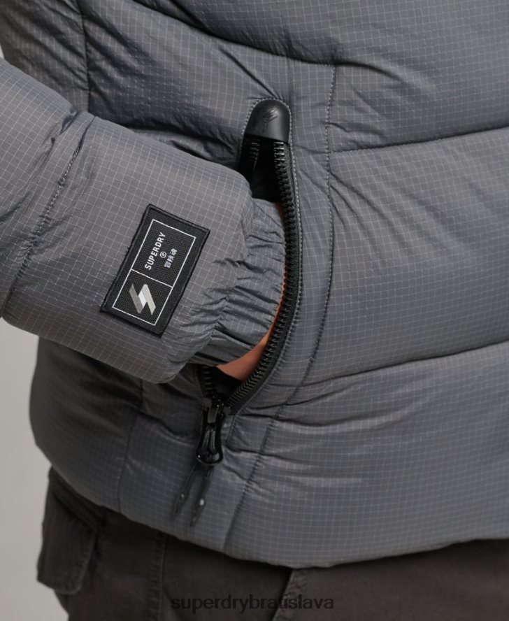 Superdry muži športová bunda bez kapucne 6B4ZTR1022 oblečenie sivá