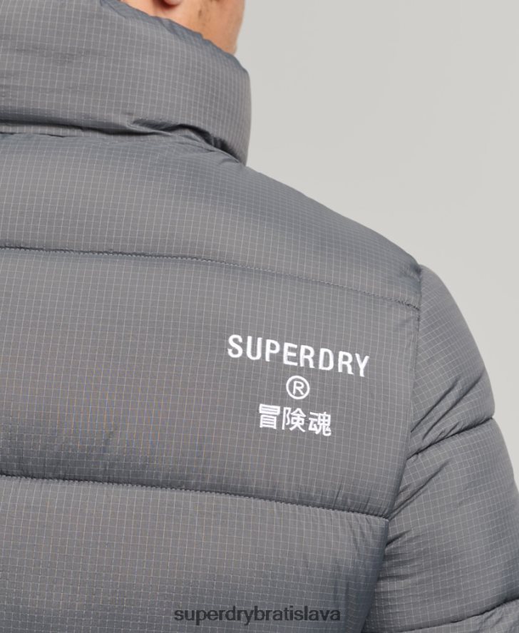 Superdry muži športová bunda bez kapucne 6B4ZTR1022 oblečenie sivá