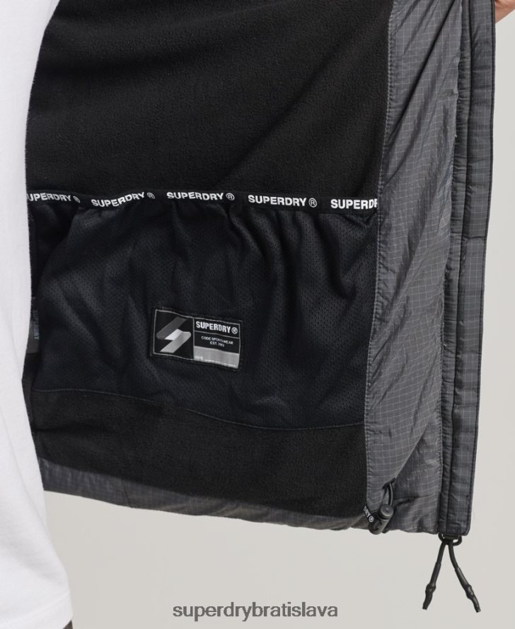 Superdry muži športová bunda bez kapucne 6B4ZTR1022 oblečenie sivá