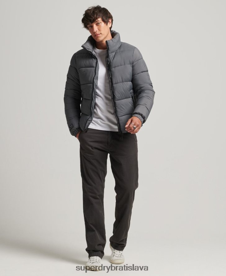 Superdry muži športová bunda bez kapucne 6B4ZTR1022 oblečenie sivá